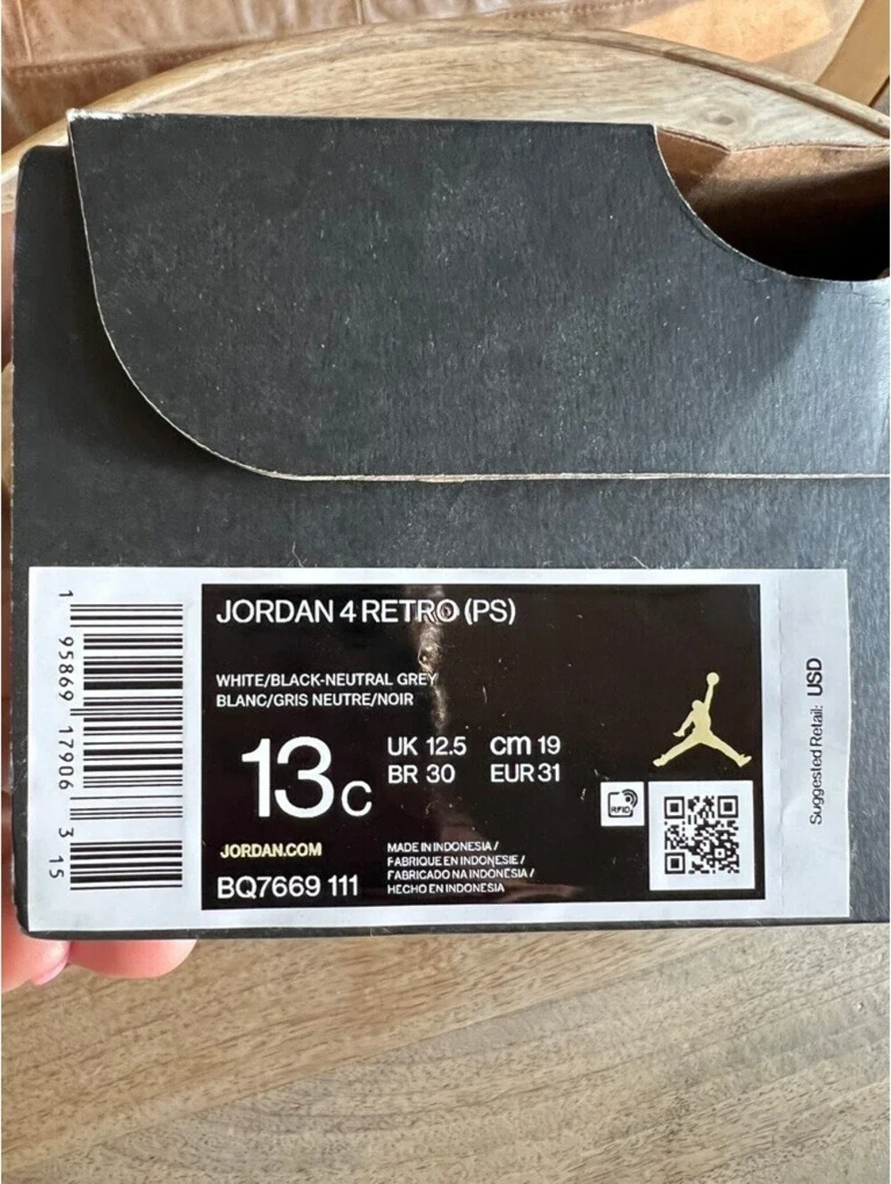 NEW Air Jordan 4 Retro Military Black Boys Size 13c Athleisure Sporty Streetwear